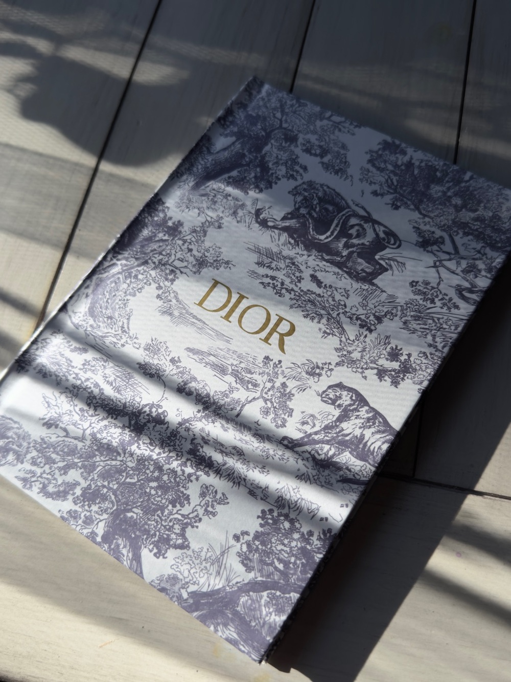 Dior Gray Toile Hardcover Notebook with Gold Logo